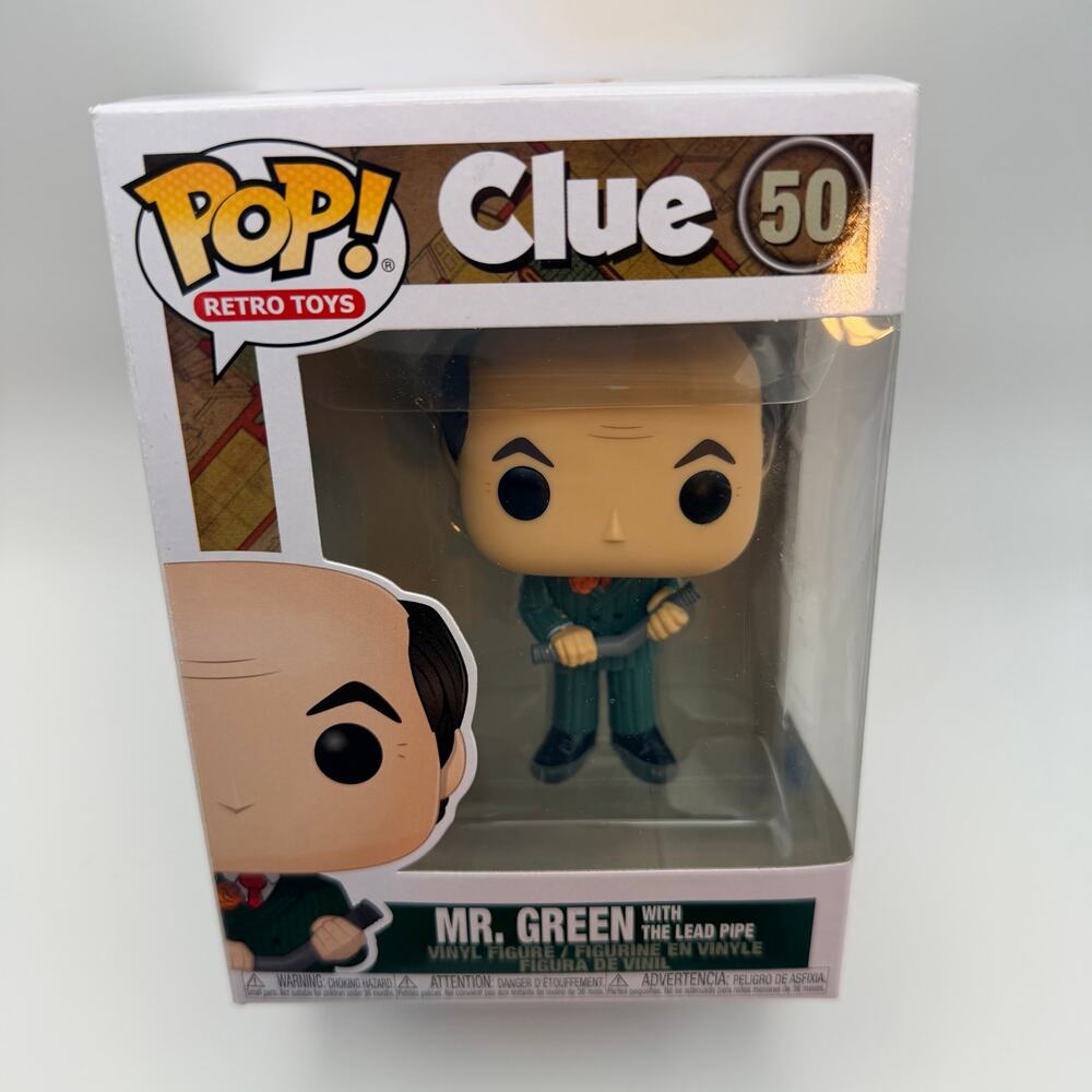 Funko Pop Mr. Green #50 Clue with Lead Pipe Retro Toys
